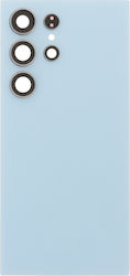 Samsung Galaxy S24 Ultra Battery Door + Battery Door Adhesive + Back Camera Lens Bezel Titanium Blue OEM Samsung Galaxy S24 Ultra Battery Door + Battery Door Adhesive + Back Camera Lens Bezel Titanium Blue OEM