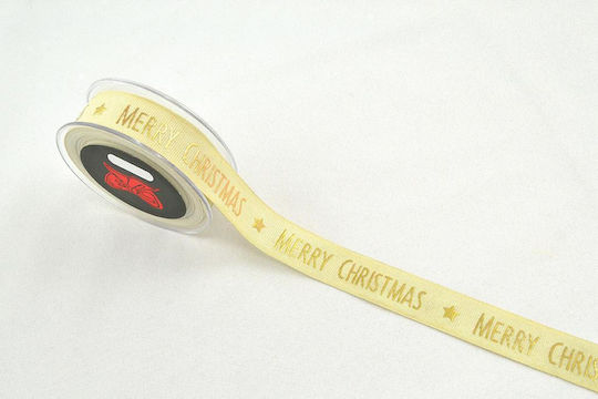 Лента Merry Christmas Жълто-Златиста 2.5 Х 9 М Жълто-Златиста