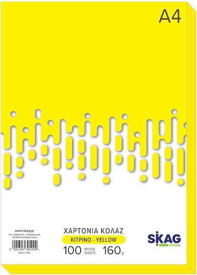 Skag Collage Cardboards Zazoo A4 Colored 100 Sheets 160g Yellow 305990