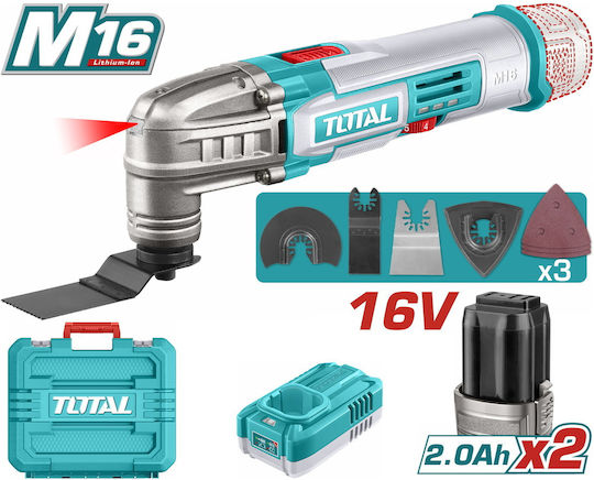 Total Electric Oscillating Multi Tool 16V 2x2Ah with Speed Control