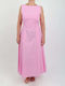 Sommer Midi Hemdkleid Rosa