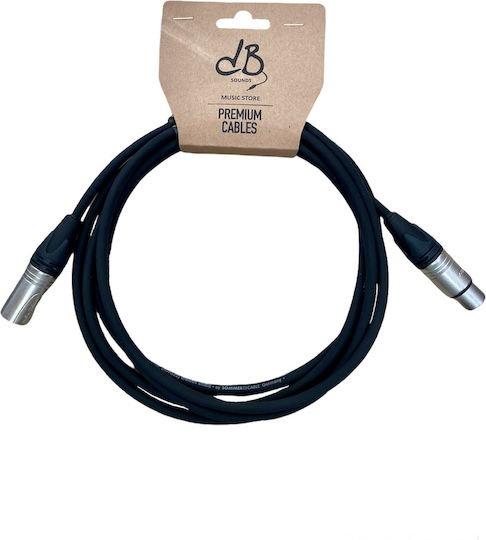 DB Kabel XLR-Stecker - XLR-Buchse Schwarz 3m 520009809011