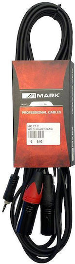 Mark Cable XLR male / 2 x XLR male - 3.5mm male Μαύρο 3m XLR-3