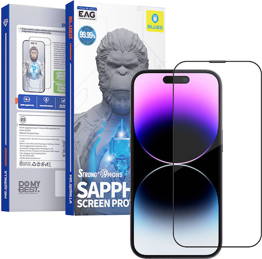 Blueo Tempered Glass Μαύρο (iPhone 17 / 17 Pro / 16 Pro)