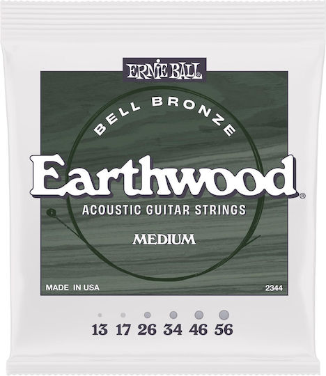 Ernie Ball Earthwood Set of Bronze Acoustic Guitar Strings 13 - 56