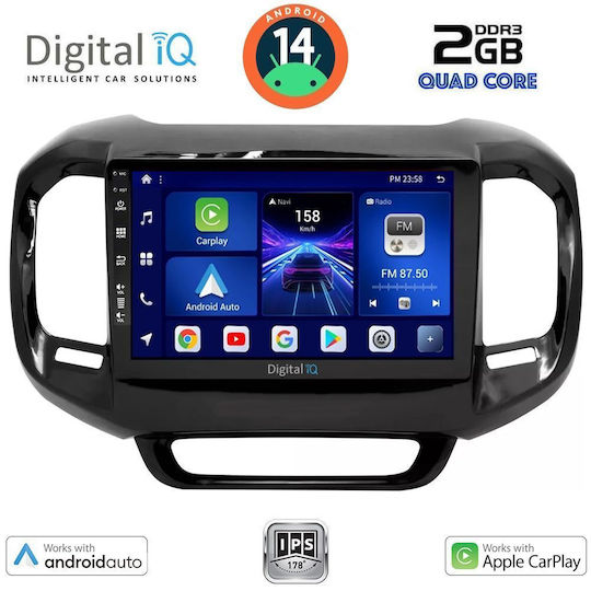 Digital IQ Ηχοσύστημα Αυτοκινήτου για Fiat Toro 2017 (Bluetooth/USB/WiFi/GPS/Apple-Carplay/Android-Auto) με Οθόνη Αφής 9"