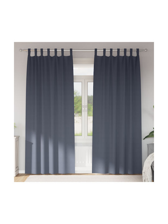 vidaXL Gray Window Blackout Curtains Set with T...