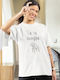 Bedrucktes T-shirt Frauen Weiß Medium Baumwolle