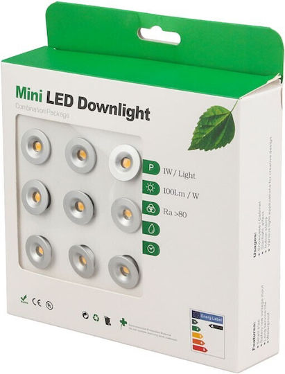 LED Осветително Тяло Студено Бяло 9 Бр