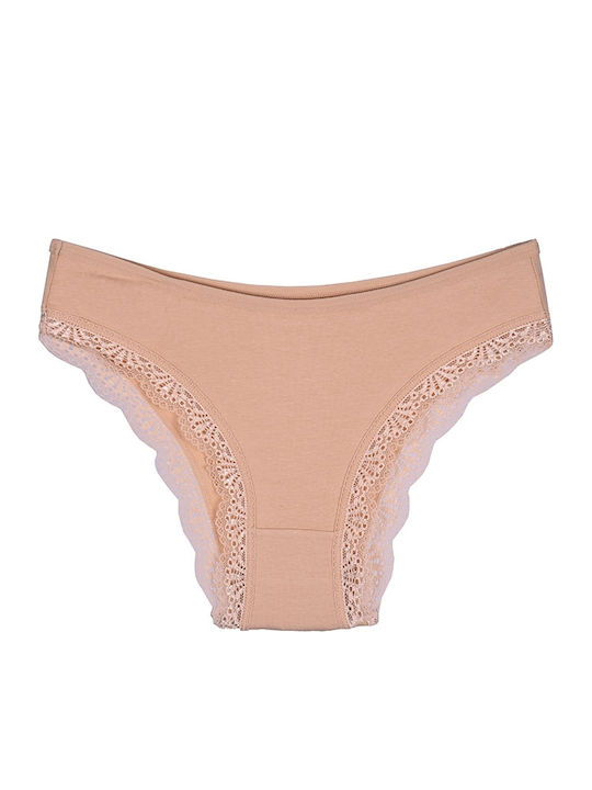 Women's Slip with Lace Beige