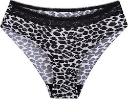 Invisi Feminin Ψηλόμεσο Slip χωρίς Ραφές με Δαντέλα Γκρι Invisi Feminin Ψηλόμεσο Slip χωρίς Ραφές με Δαντέλα Γκρι
