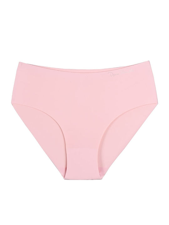 Hochtailliert Damen Slip Nahtlos Pink