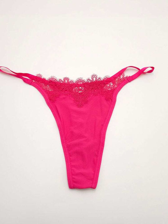 Dyana String With Fuchsia Lace