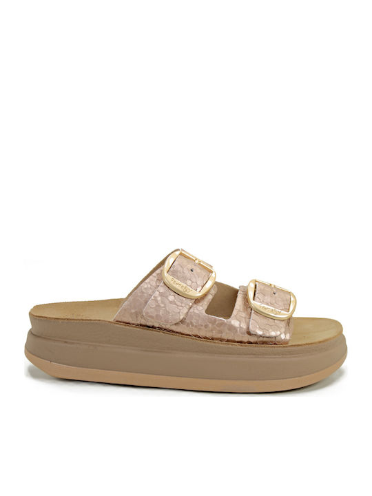 Fantasy Sandals Women's Flatforms Rosegold Crac...