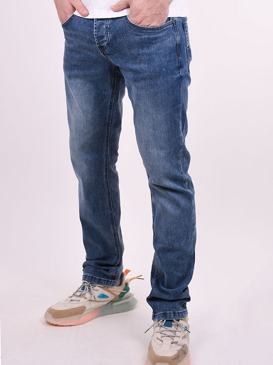 Men's Jeans Pants Elastic Blue