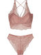 Siya Miting Δαντελένιο Σετ Εσωρούχων Bralette με Slip Μπεζ