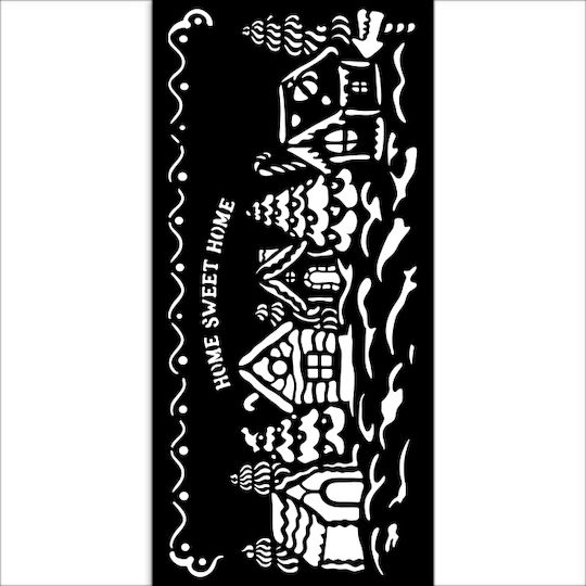 Thick Stencil Stamperia 12x25cm Candy Christmas Χωριό