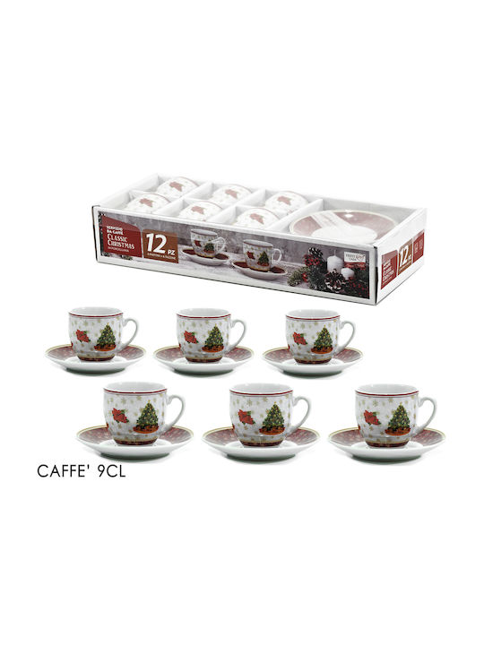 General Trade Set Christmas Cups Porcelain Brown 6pcs