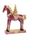 Iliadis Pink Polyresin Horse with Golden Mane and Gold Tree on Back 30x9x34cm