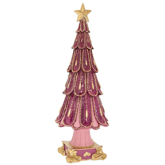 Christmas Decorative Plastic Tree 36.5cm Pink Star