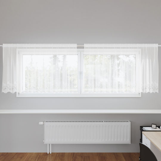 vidaXL Κουρτίνα Παραθύρου με Τρέσα Λευκή 300x120εκ.