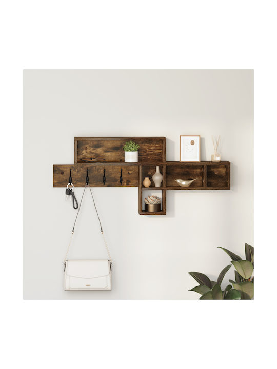 vidaXL Wooden Wall Hanger Brown 100x12cm 1pc