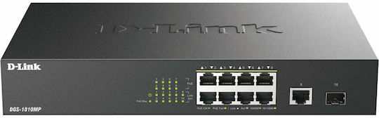 D-Link DGS-1010MP/E Unmanaged L2 PoE Switch με 8 Θύρες Gigabit (1Gbps) Ethernet και 1 SFP Θύρα
