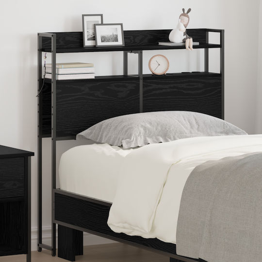 vidaXL Табла за легло Дърво Black Oak 80см