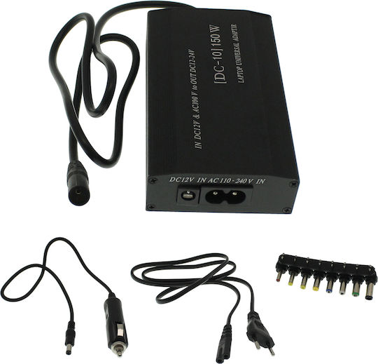 Universal Φορτιστής Laptop 150W 12V 1.3A με Αποσπώμενο Καλώδιο Τροφοδοσίας και με σετ βυσμάτων