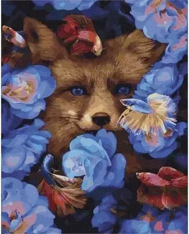 Twoje Hobby Fox in Flowers Σετ Ζωγραφικής 50x40cm