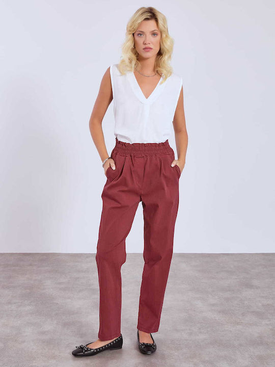 Celestino Women's High-waisted Fabric Trousers ...