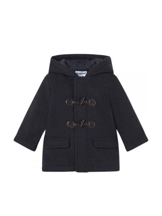 Mayoral Kids' Coat Montgomery Long with Hood Blue