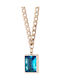 Graloro Pink Gold Plated Steel Necklace Blue