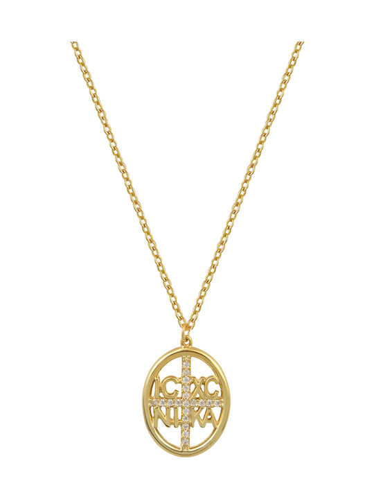 Graloro Halskette Konstantin Talisman aus Vergoldetem Silber mit Zirkon