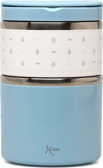 Kiokids Baby Food Thermos 2 Compartments Sky Blue 930ml 5491