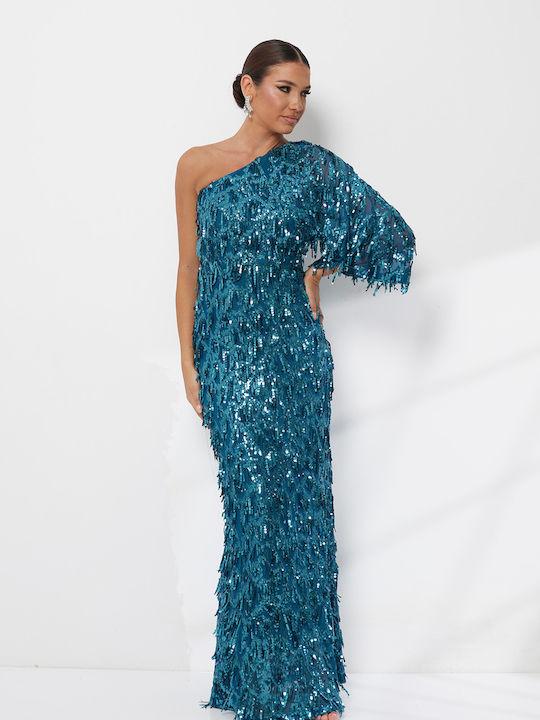 RichgirlBoudoir Maxi Βραδινό Φόρεμα με Τούλι Πε...