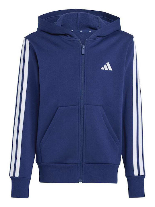 Athletic Kids Cardigan Cotton with Hood Blue Essentials