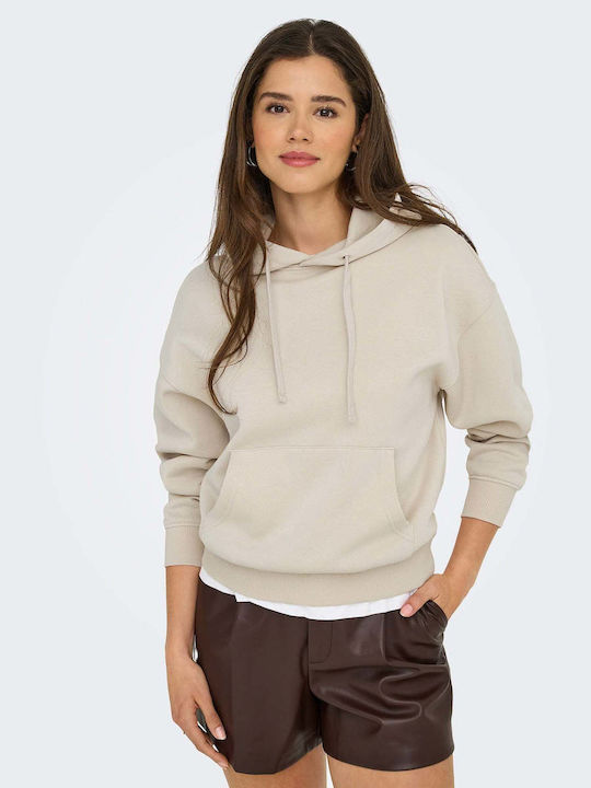 Kapuze Damen Sweatshirt Beige Oversized Hoodie In Beige Hoodies