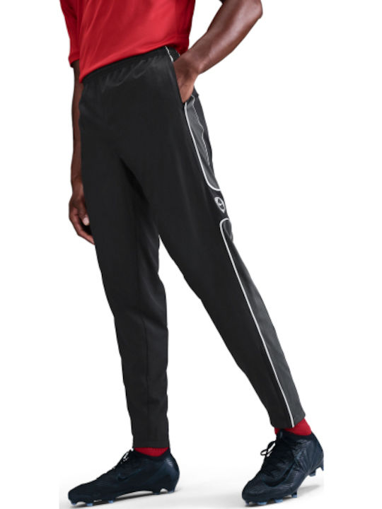 black nike sweatpants with red logo