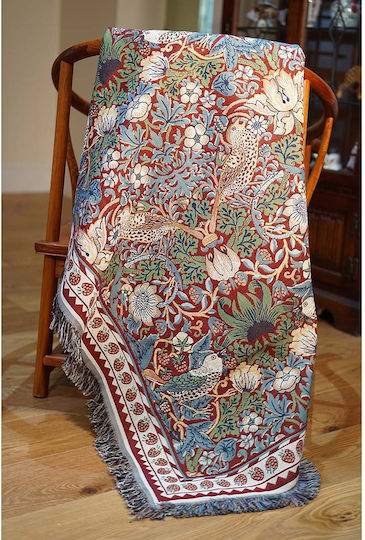 Signare Πολυθρόνας Π140xΜ140cm Strawberry Thief Red Signare Πολυθρόνας Π140xΜ140cm Strawberry Thief Red