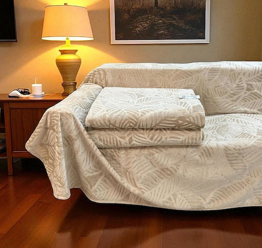Linea Home Linear Sofa Throw 2 Seater Jacquard 180x240cm Beige
