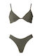 Bikini Set Top & Slip Bottom Khaki