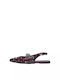 Synthetic Leather Slingback Ballerinas With strap Burgundy
