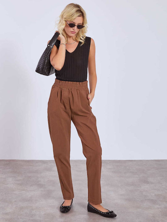 Celestino Women's High-waisted Fabric Trousers ...
