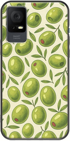 Olive Vibes TCL 408 Schwarze TPU Handyhülle