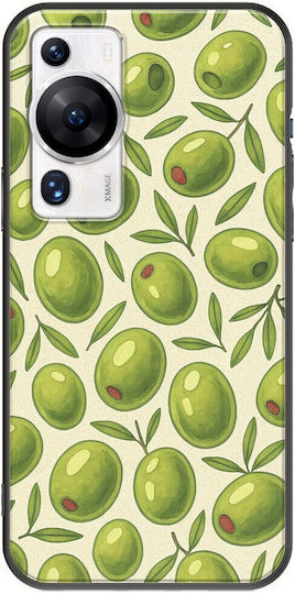 Olive Vibes Huawei P60 Pro Schwarze TPU Schwarze Silikon Handyhülle