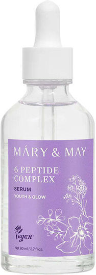 Mary & May 6 Peptide Complex Serum Hidratant și Anti-Îmbătrânire Pentru Față cu Peptide Pentru Strălucire și Tonifiere 80ml
