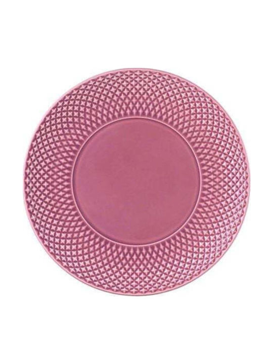 Bordallo Pinheiro Teller Untiefe Keramik Rosa mit Durchmesser 28cm