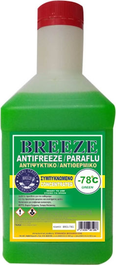 Breeze Συμπυκνωμένο Αντιψυκτικό Υγρό Ψυγείου Αυτοκινήτου -78°C Πράσινο Χρώμα 1lt