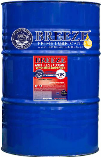 Breeze Συμπυκνωμένο Αντιψυκτικό Υγρό Ψυγείου Αυτοκινήτου -78°C Κόκκινο Χρώμα 209lt